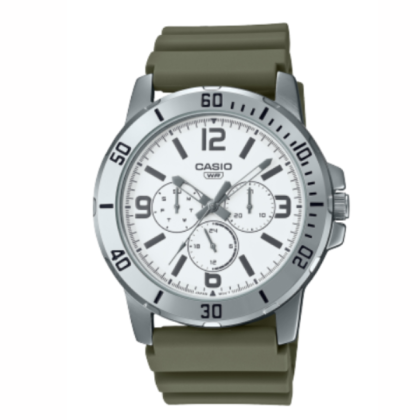 Casio General MTP-VD300-3B Green Resin Band Men Watch